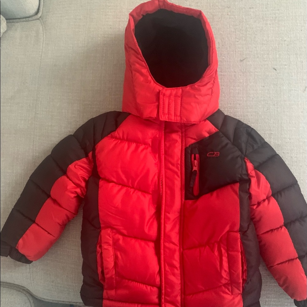Red Boys winter coat worn once size 4
